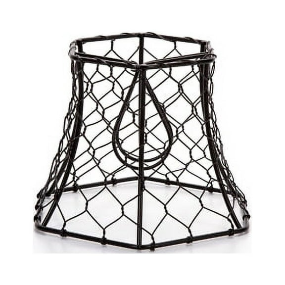 Cleveland Vintage Lighting Black Chicken Wire Hexagonal Bell Lamp Shade