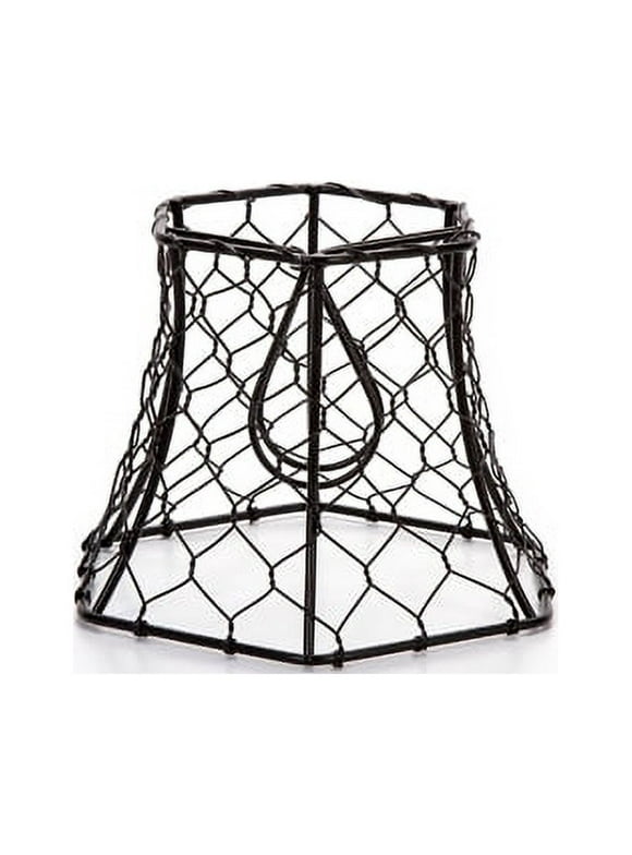 Cleveland Vintage Lighting Black Chicken Wire Hexagonal Bell Lamp Shade