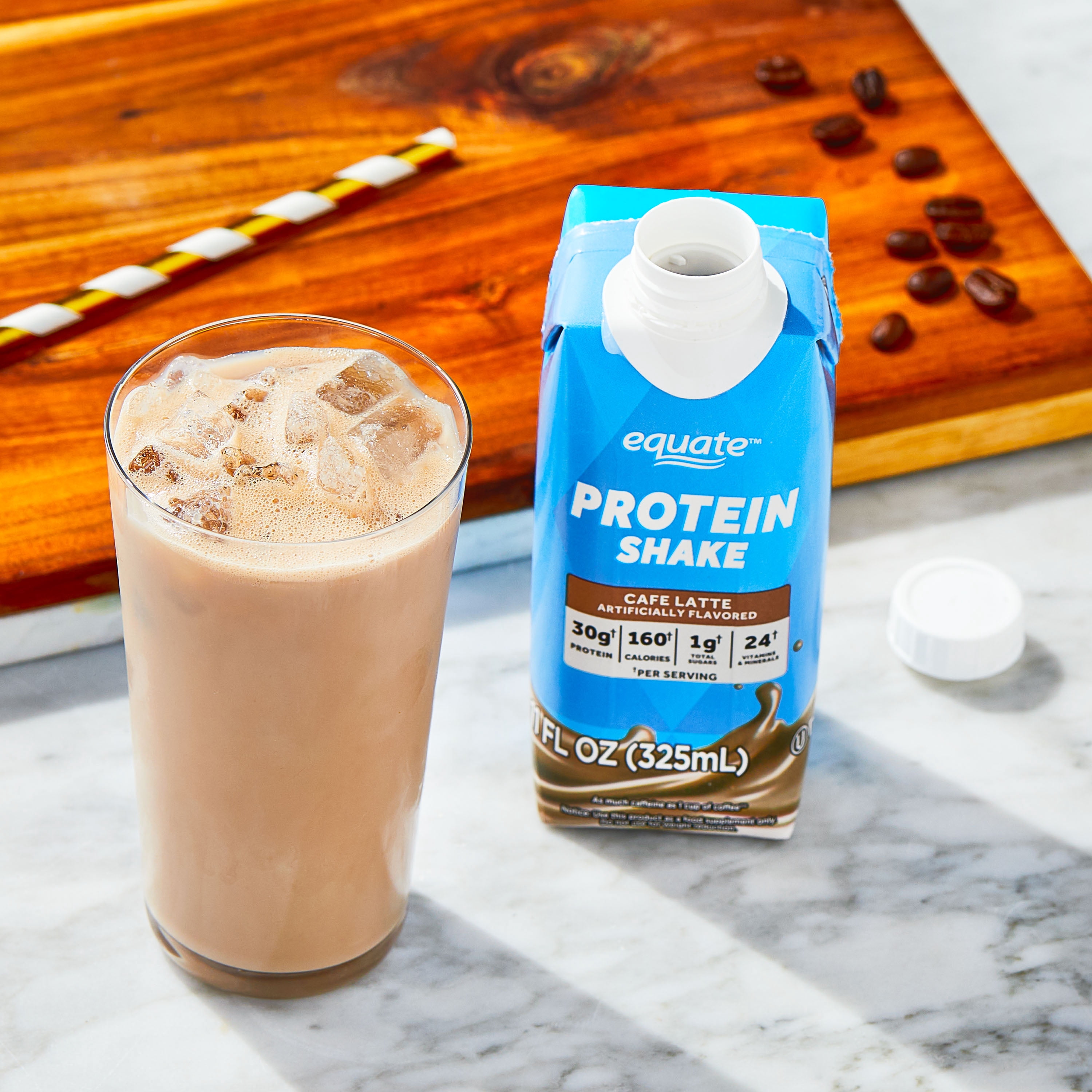 Equate Protein Shake, Cafe Latte, 11 fl oz, 4 Count