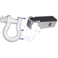 thumbnail image 1 of Support de Récepteur de 2 Pouces (Aluminium) avec D-Manille SUPER Blanc Poudré (Récupération hors Route), 1 of 1
