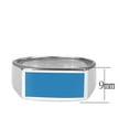 thumbnail image 2 of High polished (no plating) Stainless Steel Ring with Epoxy in SeaBlue for Women Style TK3770 Size 13, 2 of 2