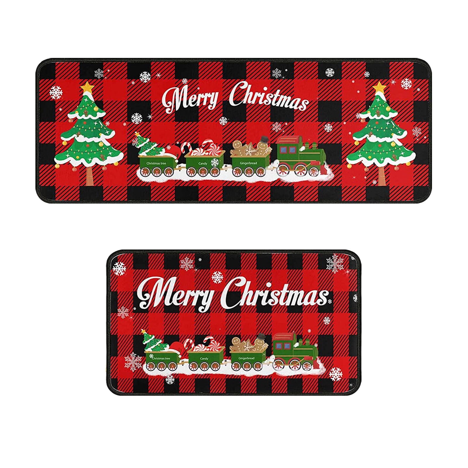 Christmas Kitchen Carpet (2 Pieces) Merry Christmas Kitchen Carpet