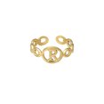 thumbnail image 1 of Anillo de 26 letras chapado en oro de acero de titanio Anillo de dedo índice de apertura en inglés Anillo hueco Wmkox8yi  sjalhkljlk1981, 1 of 1