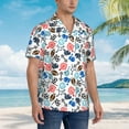 thumbnail image 3 of Balery Sport Items Camisas hawaianas de manga corta para hombre, camisas playeras de corte holgado, camisas de vacaciones con botones,X-Large, 3 of 7