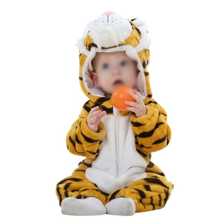 

Niuer Infant Hoodies Full Zip Onesies Baby Color Block Winter Outwear Outfits Flannel Autumn Animal Cosplay Cartoon Fleece Romper Yellow 100
