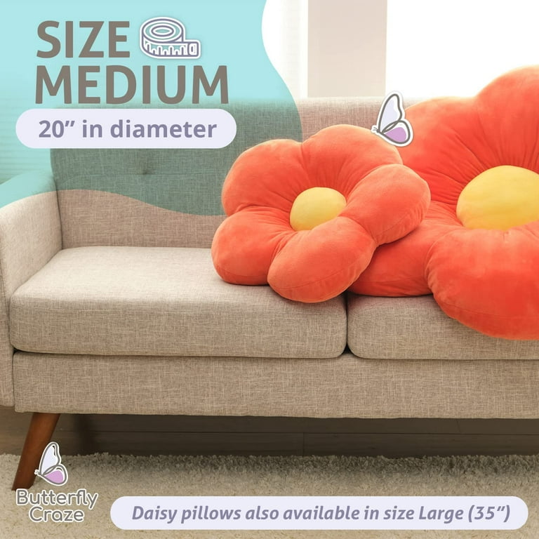Flower Floor Pillow, Kids' Seating Cushion, 35in Diameter