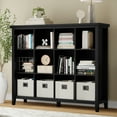thumbnail image 6 of Artisan 48 inch x 57 inch Solid Wood Transitional 12 Cube Storage in Black, 6 of 12
