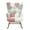 Pink, variant on EBQOSK Accent Rocking Chair, Mid Century Fabric Rocker Chair with Wood Legs and Patchwork Linen for Livingroom Bedroom Blue