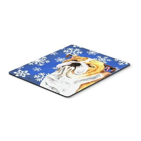 Carolines Treasures SC9374MP  Bulldog English Winter Snowflakes Holiday Mouse Pad Hot Pad or Trivet  Large multicolor price history on PriceWatchPro