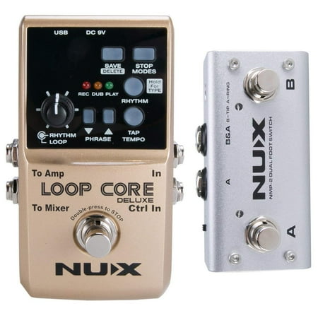 Guitar Loop NUX Loop Core Deluxe Upgraded Guitar Loop Pedal with Foot Switch Automatic Tempo Detection 8 Hours Recording 24-bit Audio ()