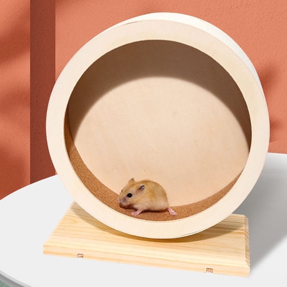 LOLIPPYY 1Set Beige Wood Fitness Hamster Wheels for Guinea Pig Exercise 11.8X3.7X12.6in