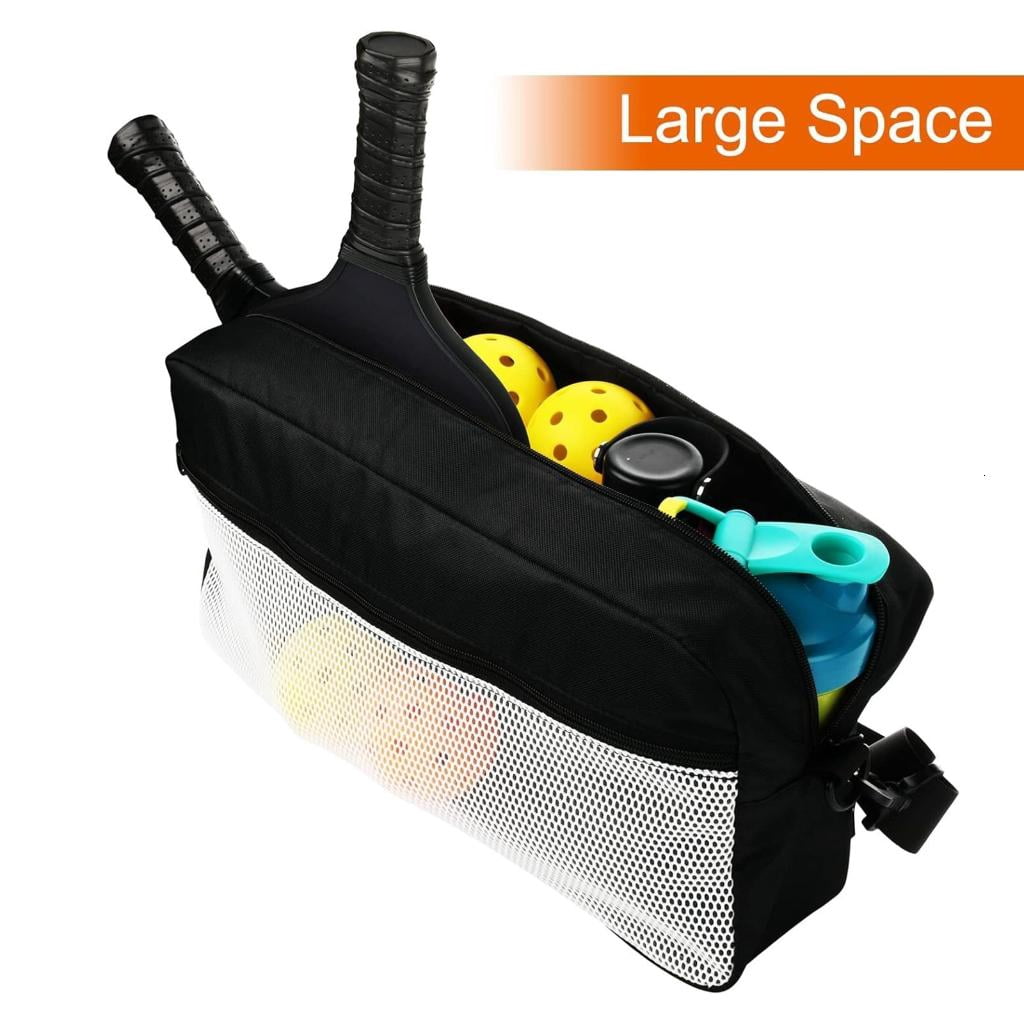 Yihuala Essential Pickleballs Gear Bag Black Silver Styles Large Capacity Equipment Organization