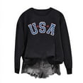 thumbnail image 2 of BSDJILFG USA Sweatshirts for Women,Long Sleeve Patriotic Crewneck Oversized Sweatshirts,Birthday Gifts for Friends, 2 of 5