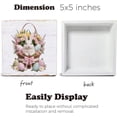 thumbnail image 2 of Easter Bunny Wooden Signs Easter Decorations Easter Farmhouse Rabbit Wooden Tabletop Centerpieces Freestanding Tabletop Decor for Spring Easter Home Office Gift 5x5 In, 2 of 5