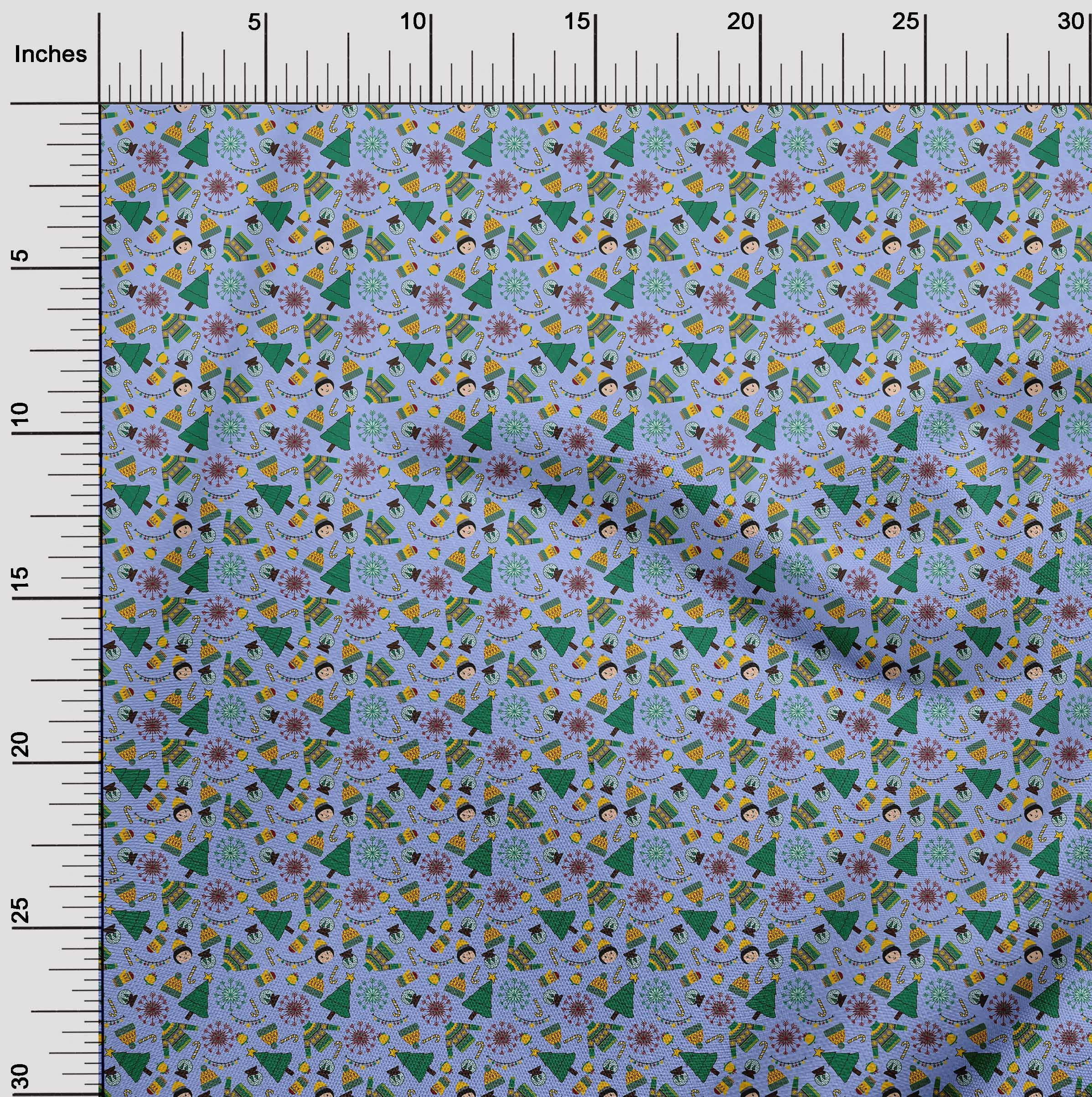 oneOone Cotton Poplin Twill Medium Purple Fabric Christmas Sewing Material Print Fabric By The Yard 56 Inch Wide