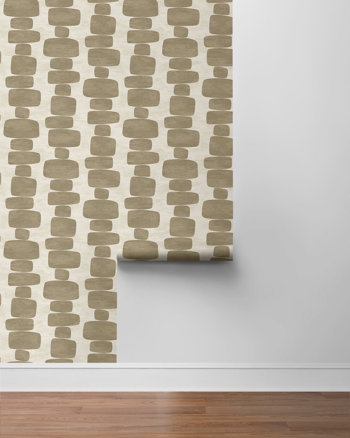 Stacy Garcia Home Tan Stripe Block Geometric Peel and Stick Wallpaper - 20.5 in. W. x 18 ft. L. Roll
