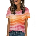 thumbnail image 2 of Otvok Womens and Mens Funny Tops Gradient Printed Casual Sports Round Neck Vintage Short Sleeve Blouse, 2 of 6