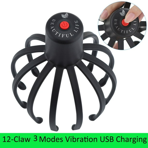 Masajeador eléctrico para la cabeza, dispositivo con conexión inalámbrica, 4 modos de música, rascador de cabeza, masaje del cuero cabelludo, alivia la fatiga, relaja el cerebro, carga USB