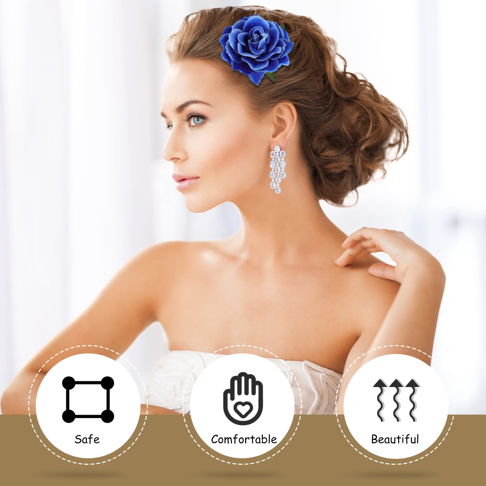 1 Pack Sky Flower Hair Clips for Women, Stylish Cloth Accessories