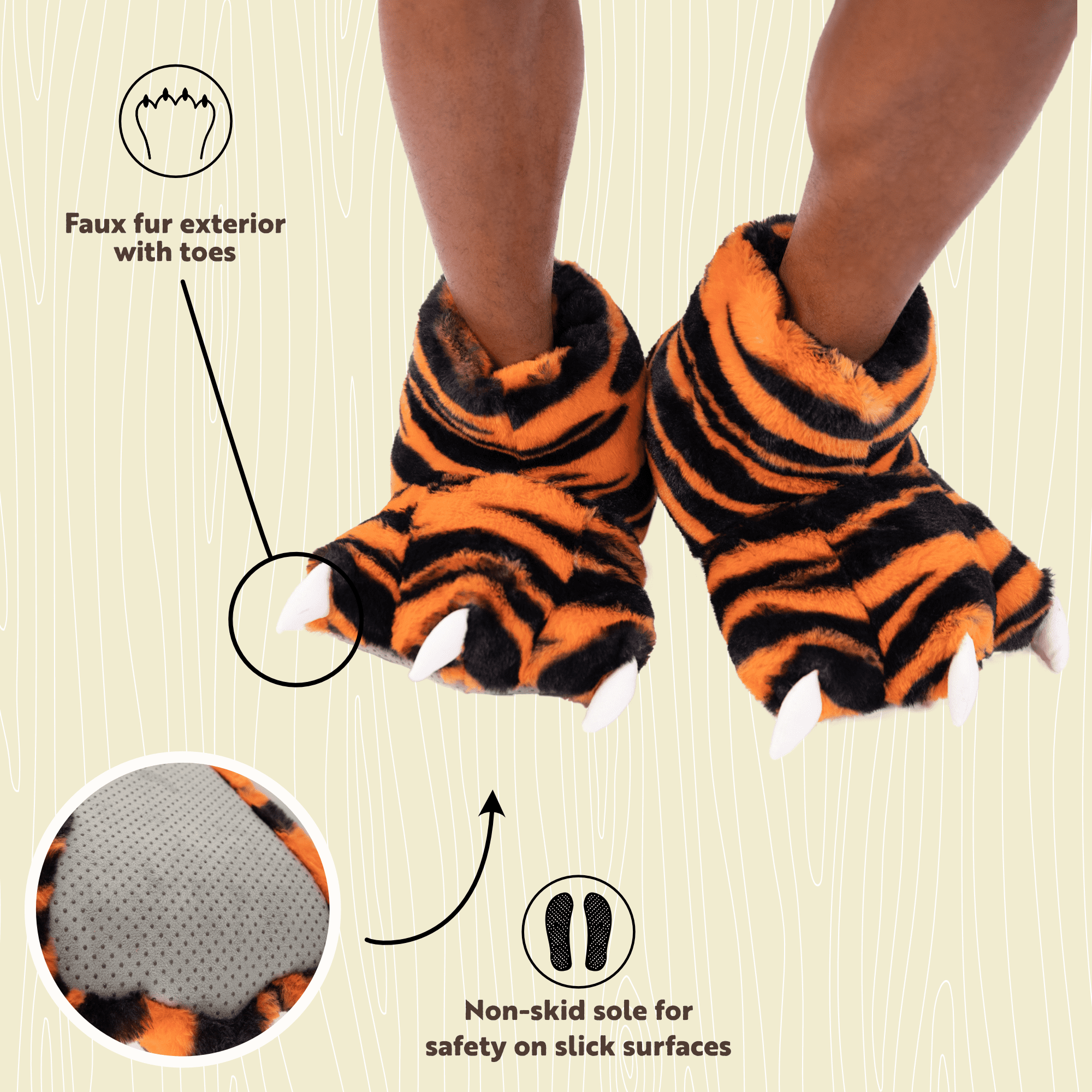 Buy FurryLife Kids Plush Slippers Embroidered Tiger King Heeled Soft Warm  Non-Skid Home Shoes for Winter Indoor, Orange, 1-1.5 Big Kid at Amazon.in