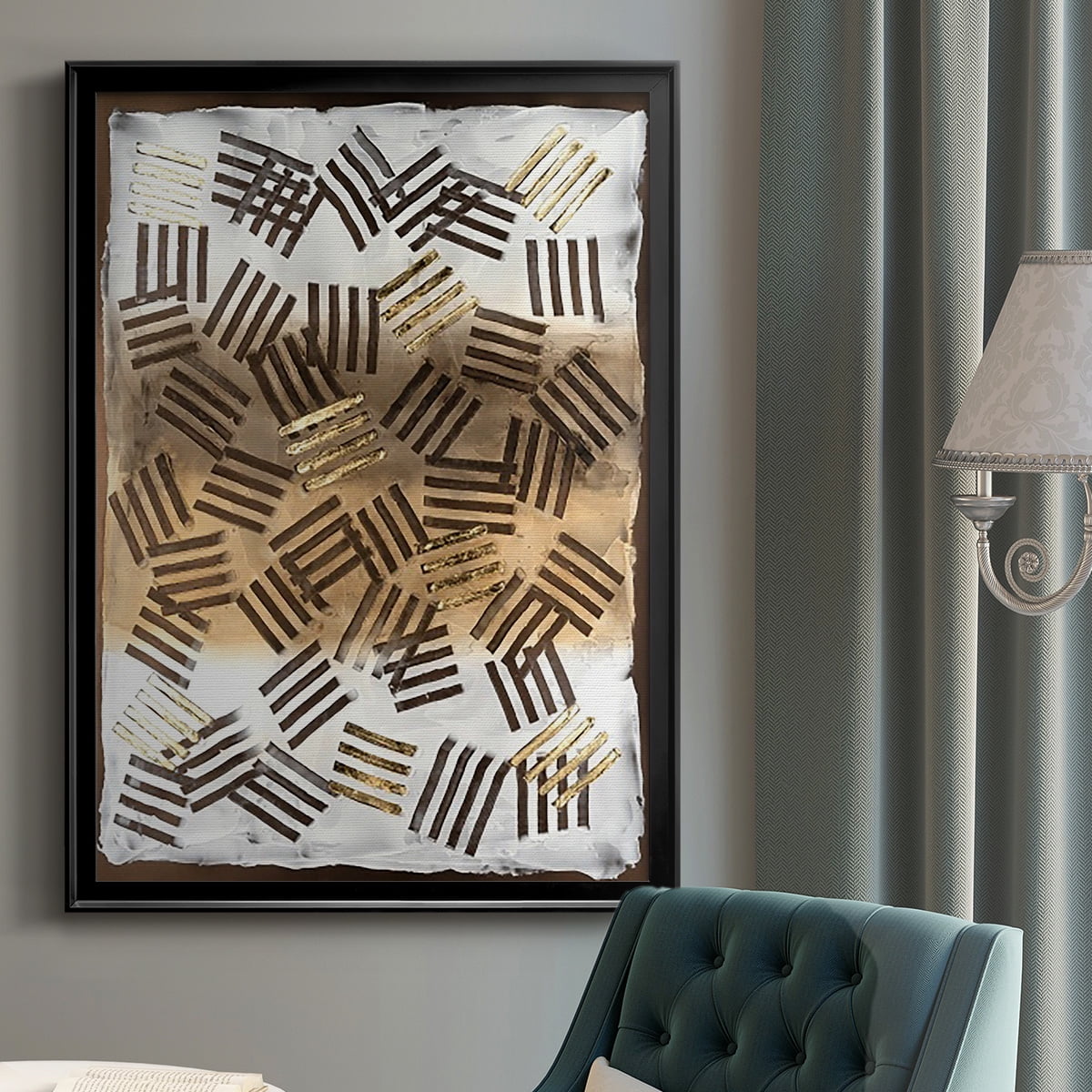 Raffia Palm II Premium Framed Print, in Gold, Black, or Silver - Ready to Hang