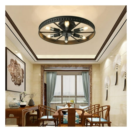 

ChicCrest Wagon Wheel Chandelier Industrial Rustic Ceiling Hanging Light Kitchen Bar Lamp