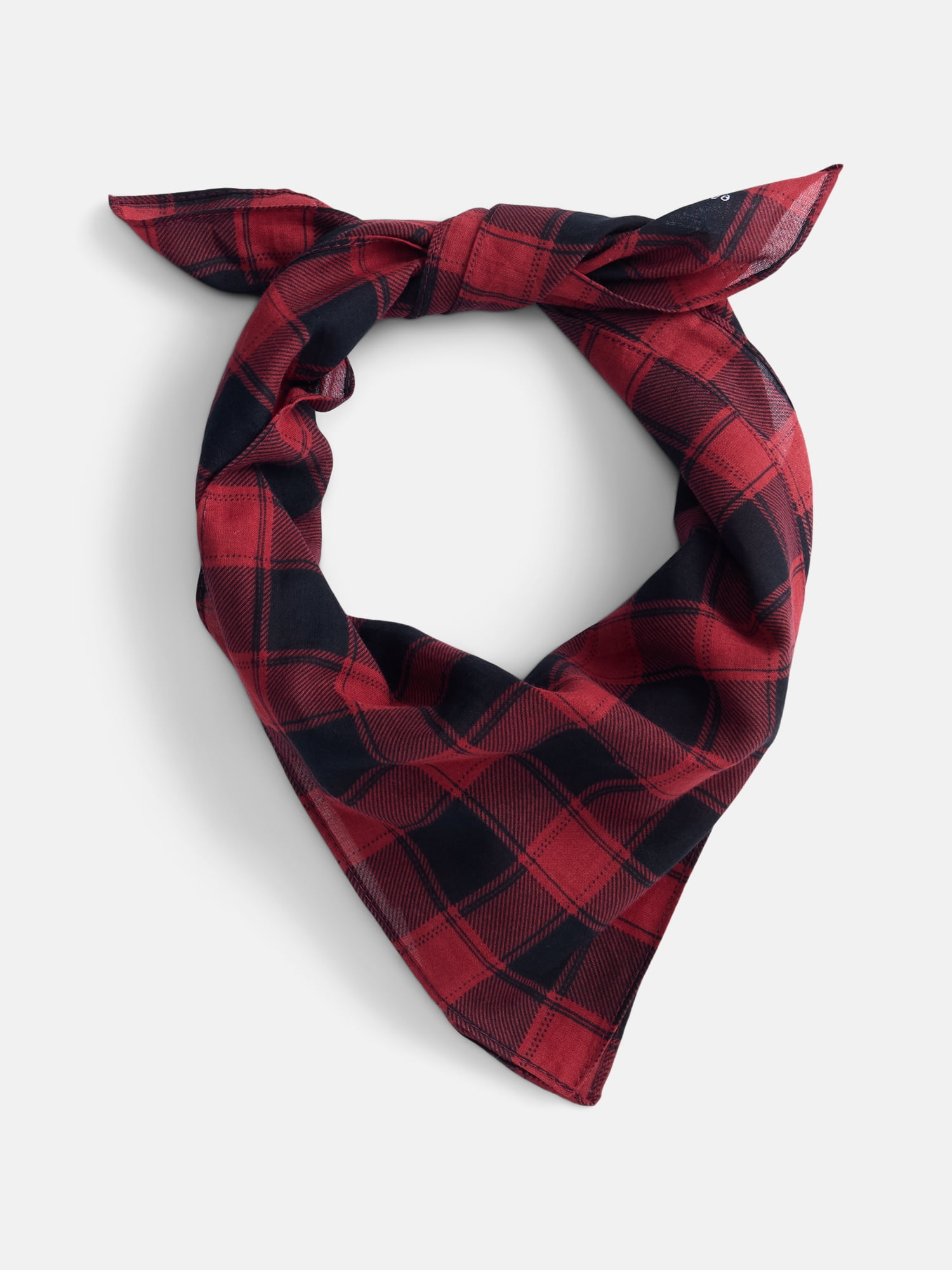Holiday Time Woven Buffalo Plaid Bandana, One Size, Red/Black,Cotton