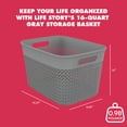 thumbnail image 3 of Life Story 16 Qt Decorative Storage Basket, Large Plastic Home Organizer, Gray, 3 of 8