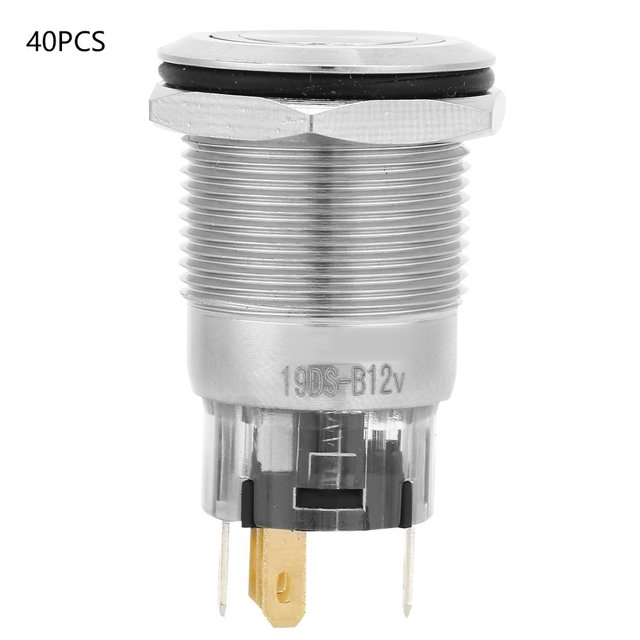 Interruptor de botón de cabeza de anillo plano, 40 piezas Tipo autoblocante Interruptor de botón plano BE DS Interruptor de botón Durabilidad mejorada