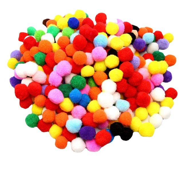 Bola de pompón de color, bola de lana, bola de polipropileno, protección del medio ambiente para jardín de infantes, accesorios de joyería de felpa de color, accesorios de bricolaje