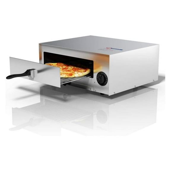 KioJJp Electric Pizza Oven Stainless Steel Pizza Baker Kitchen Pizza Toaster Pizza Maker with Handle & Removable Tray