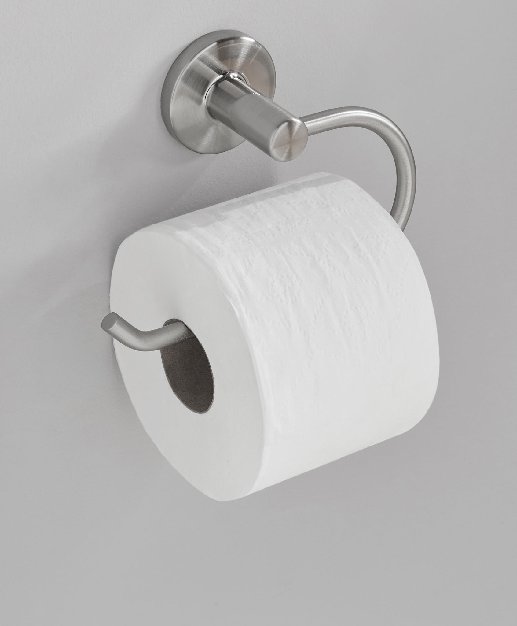 (3 pack) Mainstays Modern Round Toilet Paper Holder, Satin Nickel