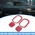 thumbnail image 2 of Unique Bargains Car Seat Adjustment Button Decor Trim Interior for Dodge Challenger 2015-2023 Carbon Fiber Pattern Red, 2 of 6