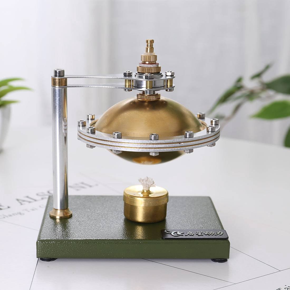 DIY UFO Stirling Engine Model Kit, Heat Powered Spin Suspension Hot Air Engine with Alcohol Lamp, All-Metal Mechanical Assembly Engine for Desktop Demonstration & Adult Engineering Display