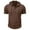 Brown, variant on PIOMLL Mens Shirts & Blouses Solid Color Hooded Short Sleeve Soft Blend Everyday Comfort Style Green Classic Fall Tees L