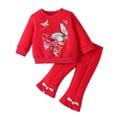 thumbnail image 2 of RXIRUCGD Girls' Winter Thickened Fleece Fashionable Embroidered Sweatshirt( Red, Size:12 Months ), 2 of 7