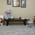 thumbnail image 6 of Mid Century Modern Natural Wood Slat Bench (Black), 6 of 7