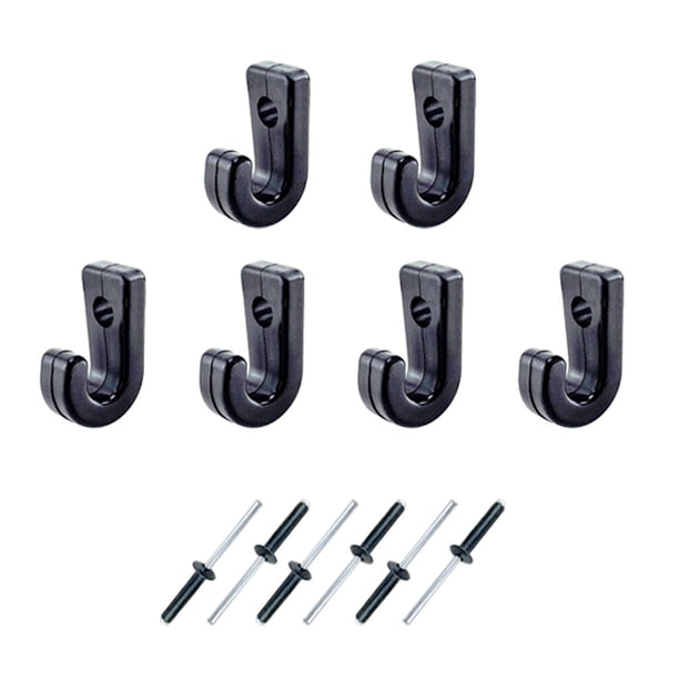 sweethay Kit de nailon de plástico con gancho de 6 uds., aparejo de canoa, cuerda elástica para remo, montajes protectores, herramientas de Bombillas para automóviles Tipo de remache
