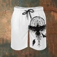 thumbnail image 3 of Casual Shorts for Men 2026 Summer Elastic Waist Relaxed Fit Straight Leg Viking Style Printed Shorts, 3 of 4