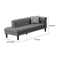thumbnail image 5 of Benzara Ella 77" Vegan Faux Leather Chaise w/ Pillow Deep Button Tufted in Gray, 5 of 9