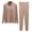 Khaki, variant on cfhntfmh Womens Pajama Sets Casual Soft Long Sleeve High Neck Padded Warm Tops and Pants Loungewear Sleepwear 2 Piece Pjs Sets