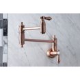 thumbnail image 2 of Kingston Brass KS310BALAC Heirloom Wall Mount Pot Filler Faucet, Antique Copper, 2 of 8