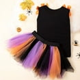 thumbnail image 4 of Weebloom Toddler Girl Halloween Outfits Cartoon Pumpkin Sleeveless Vest Short Skirt 2Pc Suit Dailywear Outfit 5-6 Years Orange, 4 of 4