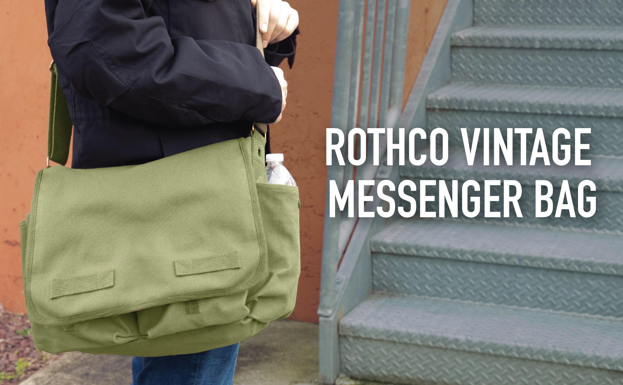 Rothco Classic Canvas Messenger Bag, Olive Drab - image 3 of 3