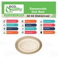 thumbnail image 2 of 32oz Oval Disposable Compostable Paper Burrito Bowls Heavy-Duty, Eco-Friendly Oval Bowls Natural Bagasse Unbleached, Heat Resistant, 100% Biodegradable Salad Bowls Alternative to Plastic (50 PACK), 2 of 9