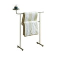 thumbnail image 3 of Kings Brand Furniture Chase Valet Towel Rack - Freestanding Double Towel Bar Stand for Laundry Room & Bathroom (White), 3 of 4