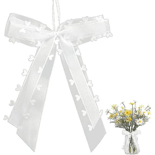 30 Pcs Noeud Voiture Mariage,noeud Blanc Decoration,dcoration De