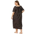 thumbnail image 3 of Baywell Womens Plus Size Nightgowns Sleepwear Short Sleeve Sleep Dress Maxi Night Gowns, Black Yellow, 4XL, 3 of 8