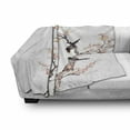 thumbnail image 3 of Art Soft Flannel Fleece Throw Blanket, Traditional Chinese Paint of Flowers Plum Blossom Birds on Tree Romance Print, Cozy Plush for Indoor and Outdoor Use, 50" x 60", Pale Yellow Brown, by Ambesonne, 3 of 6