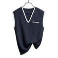 thumbnail image 6 of Ynynloco Men's Waffle Knit Sweater Vest V Neck Regular Fit Knit Sleeveless Pullover Tops, 6 of 7